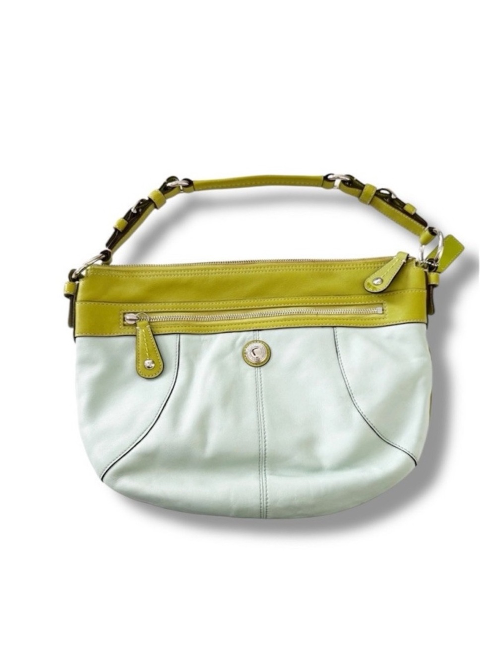 Coach Laura Signature Hobo Shoulder Purse F14938 Mint Green Chartreuse